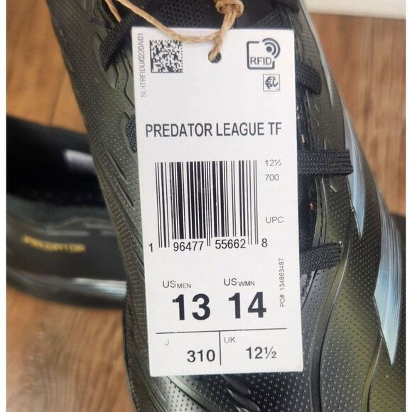 Adidas Predator League Turf Mens Sz 13 Black Athletic Soccer Cleats Boots IF6377 main image 9
